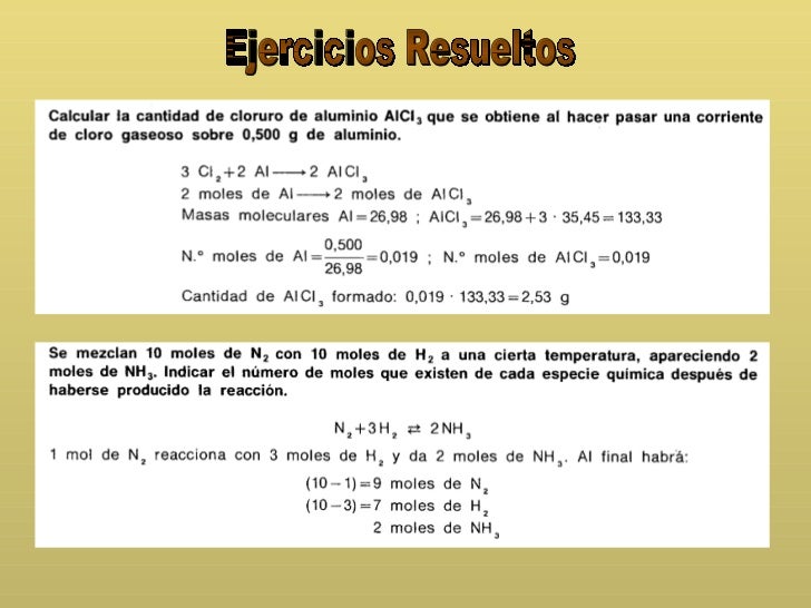 estequiometria ejercicios resueltos